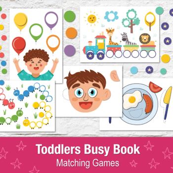 Preview of Toddler Busy Book Printable, Busy Bag Pdf, Baby Quiet Book, Preschool Activity