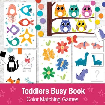 Preview of Toddler Busy Book Printable Pdf, Quiet book for Kids, Learning binder