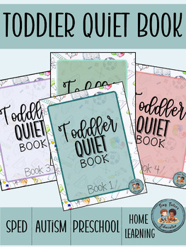 Preview of Toddler Busy Book, Toddler Quiet Book, Printable Preschool Learning Book Bundle