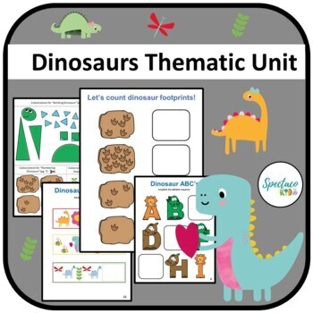 Preview of Toddler Busy Book dinosaur activity Binder | Learning binder preschool