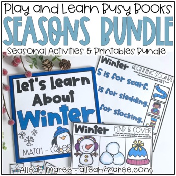 Preview of Seasonal Busy Books - Learning Activities & Printables BUNDLE for Preschool