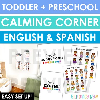 Preview of Toddler Calming Corner | Bilingual Calming Corner | Zona de tranquilidad