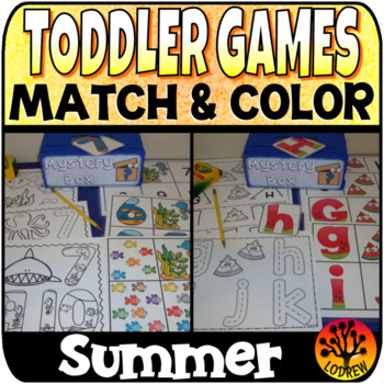 Preview of Toddler Centers Summer Activities Matching Summer Centers Preschool Curriculum