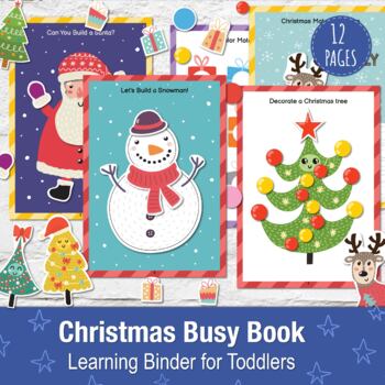 Preview of Toddler Christmas Busy Book, Printable Busy Binder, Winter Busy Book