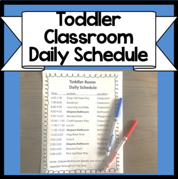 Toddler Classroom Daily Schedule By Miz Riz Elementary Resources