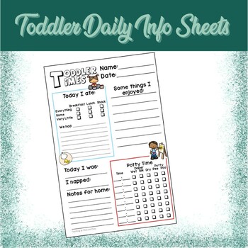 Preview of Toddler Daily Info Sheet