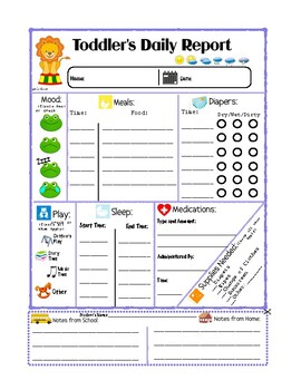 Printable Preschool Daily Report Pdf | Francesco Printable