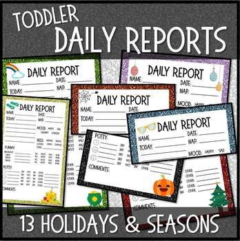 Preview of Toddler Daily Reports | 13 SEASONS & HOLIDAYS | Multiple Designs | Noneditable