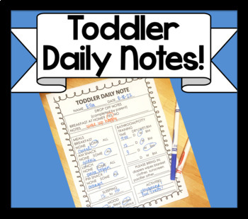 Preview of Toddler Daycare Daily Notes!