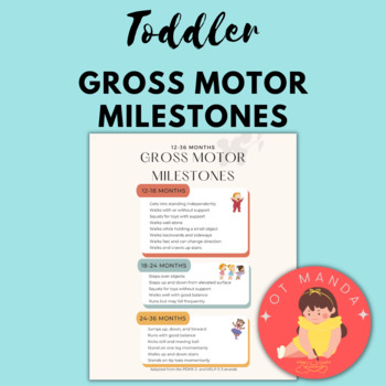 Preview of Toddler Gross Motor Developmental Milestones Parent Handouts Early Intervention