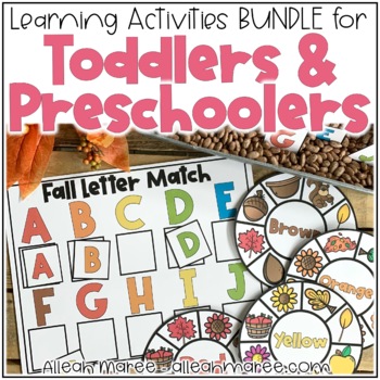 Preview of Toddler & Preschool Activities, Centers, & Sensory Bins YEARLY LEARNING BUNDLE