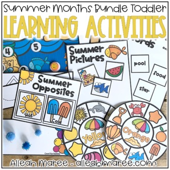 Toddler Learning Activities, Centers, and Sensory Bins SUMMER BUNDLE
