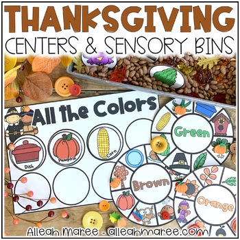 Preview of Thanksgiving Centers and Sensory Bins for Toddlers & Preschoolers