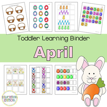 Preview of Toddler Learning Binder - APRIL - Easter Themed