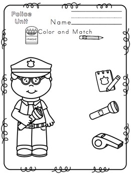 Toddler Police Unit No Prep by Preschool Printable | TpT