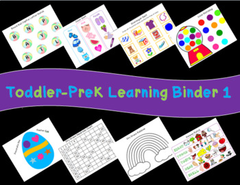 Preview of Toddler-PreK Learning Binder 1