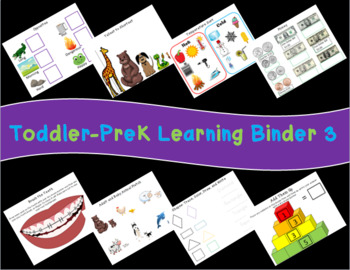 Preview of Toddler-PreK Learning Binder 3