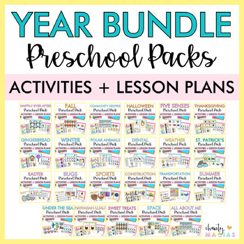 Preview of Toddler & Preschool Themed Activities YEAR BUNDLE | Curriculum and Centers