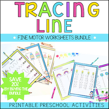 Preview of Tracing Lines Preschool Handwriting Practice Fine Motor Worksheets Bundle