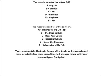 Preview of Toddler School Curriculum - Tot School Curriculum - Letters A-F