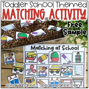 Preview of School Themed Activity & Sensory Bin for Toddlers & Preschoolers FREE SAMPLE