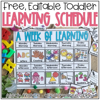 Preview of Weekly Learning Plan or Schedule for Little Ones