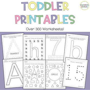 Preview of Toddler No Prep Worksheets