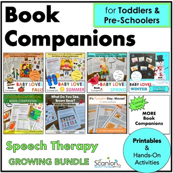 Preview of Toddler and Preschool Book Companion Speech Therapy Growing Bundle