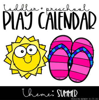 Preview of Toddler and Preschool Play Calendar: Summer FREEBIE