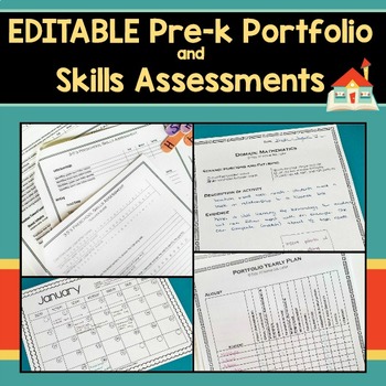Preview of EDITABLE Preschool Portfolio and Skills Assessments (Toddler, too)