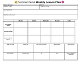 Toddler and Preschool Summer Camp Lesson Plan Form