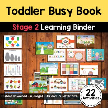 Toddler busy book | Toddler learning folder | Interactive binder
