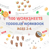 Toddler workbook for ages 2-4 | 100 worksheets | BUNDLE