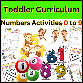 Preview of Toddlers Curriculum | Numbers Activities 0 to 9 (Bundle)