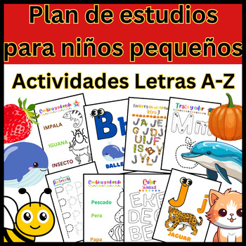 Preview of Toddlers Curriculum |Spanish Letters Activities A to Z (Bundle)