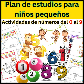 Preview of Toddlers Curriculum |Spanish Numbers Activities 0 to 9 (Bundle)