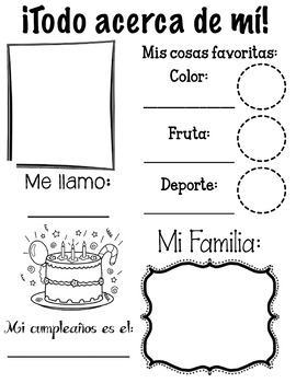 Todo Sobre Mí 4 (All About Me Spanish) by LS Language Centre TpT