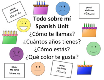 Preview of Todo Sobre Mí Spanish Unit - Basic Conversations