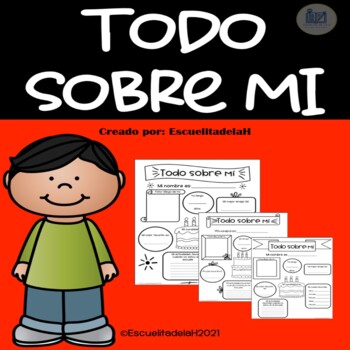 Preview of Todo Sobre Mi en Español - All About Me Worksheet in Spanish