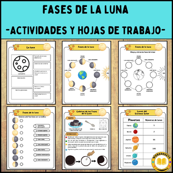 Preview of Todo sobre las fases de la luna y actividades y hojas de trabajo