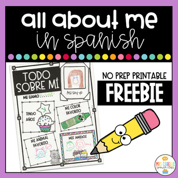 Preview of All About Me in Spanish Writing Activity - Todo Sobre Mi