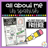 All About Me in Spanish Writing Activity - Todo Sobre Mi