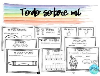 Preview of Todo sobre mí booklet (All about Me booklet)