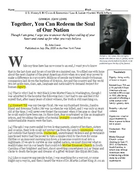 Opinion  John Lewis: Together, You Can Redeem the Soul of Our Nation - The  New York Times