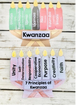 Preview of Together for Kwanzaa 7 Principles of Kwanzaa Kinara Craft ELA Literacy Centers