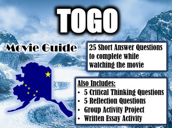 Preview of Togo Movie Guide (2019) - Movie Questions with Extra Activities