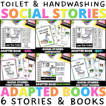 Preview of Toilet Potty Training Social Skills Stories and Adapted Books with Handwashing
