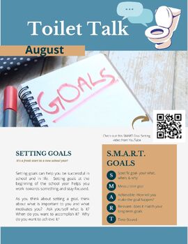 Preview of Toilet Talk- Goal Setting  (August)