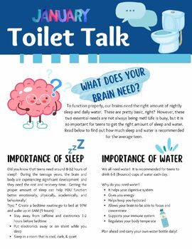 Preview of Toilet Talk: January (Sleep & Water)