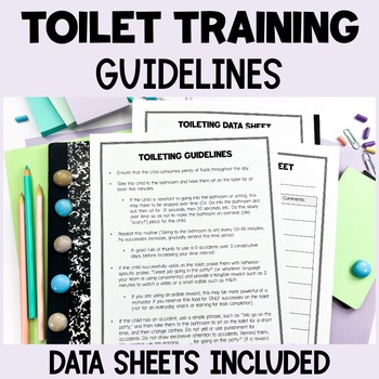 Preview of Toileting Guidelines & Printable Data Sheets - Toilet Training - Autism